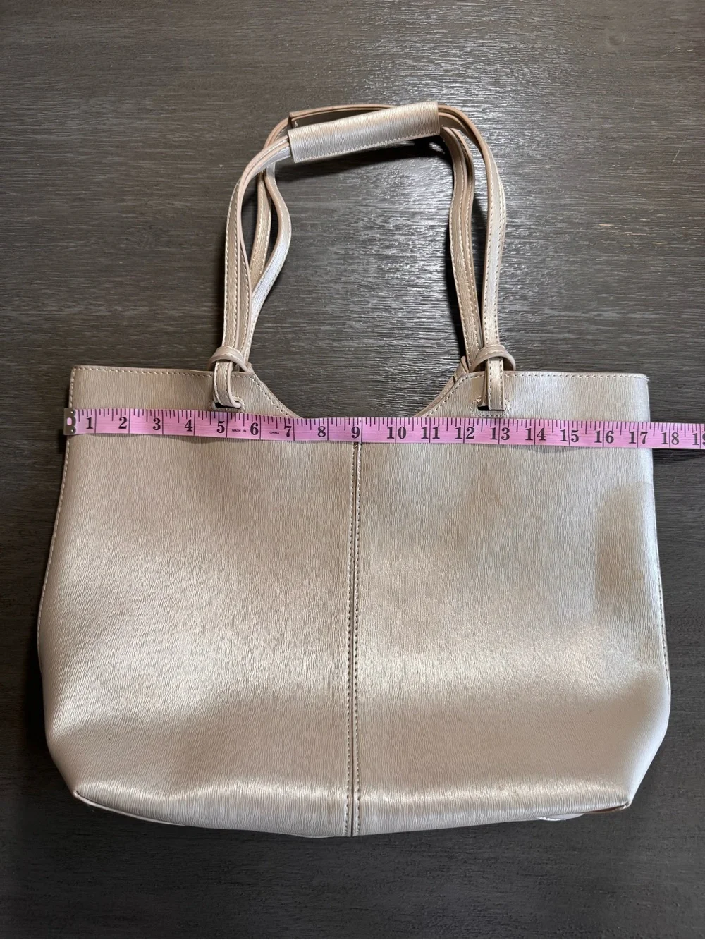 Neiman Marcus Light Gold Metallic Tote Bag